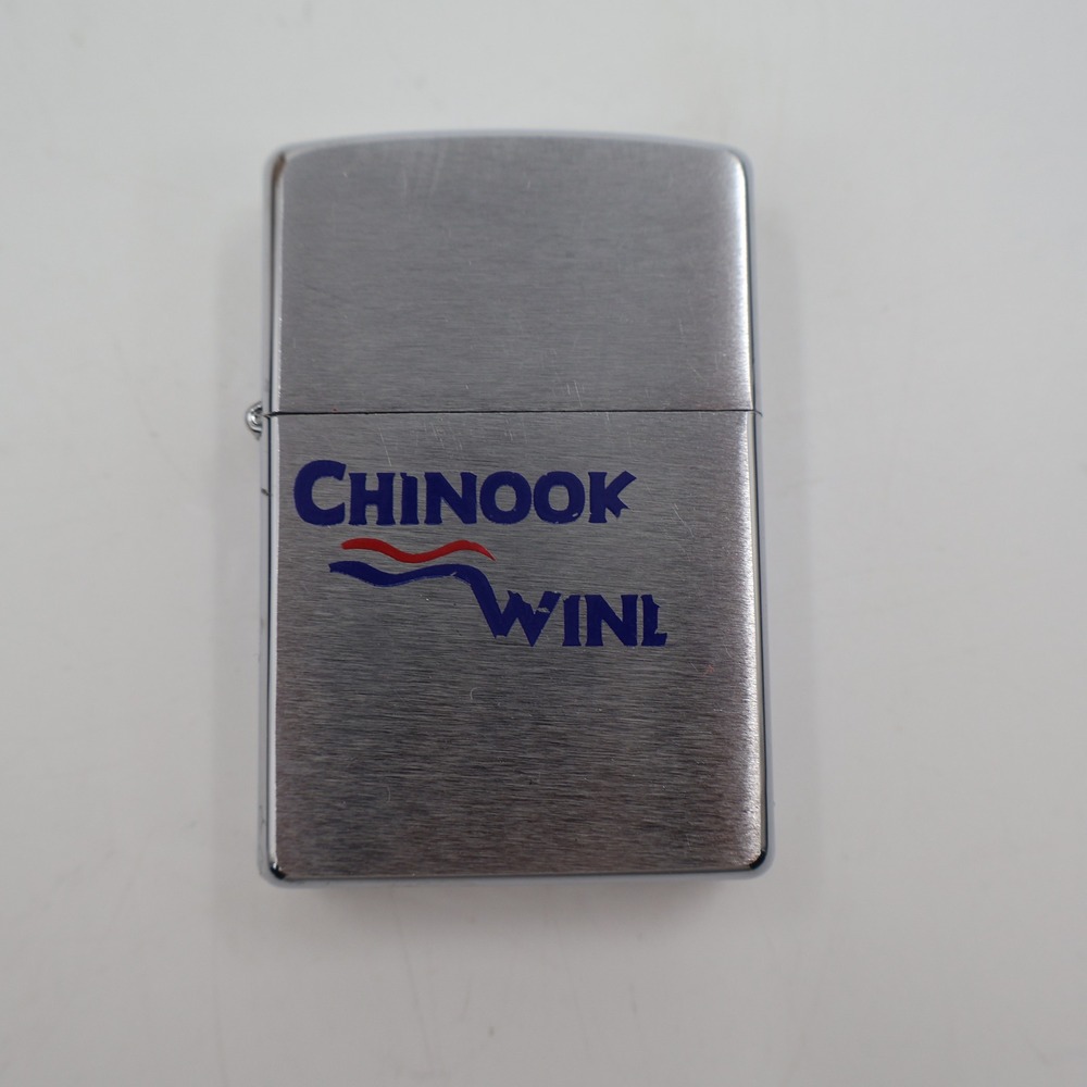 Zippo Lighter Unisex OS Silver Chinook Winds Casino Vintage 1996 Brushed Chrome